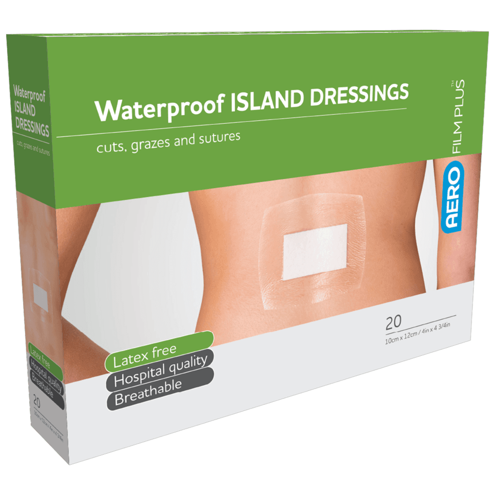 Aero Healthcare AEROFILM PLUS Waterproof Island Dressing 10 x 12cm  Box/20