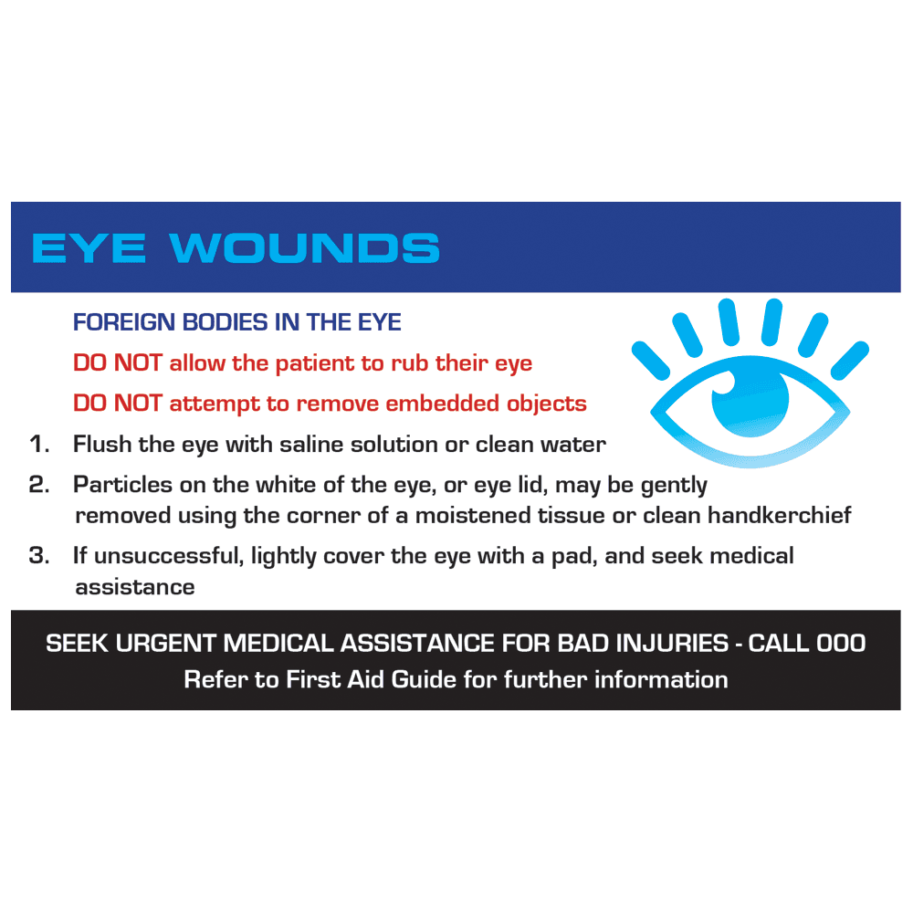 Aero Healthcare AEROGUIDE Eye Wound First Aid Card