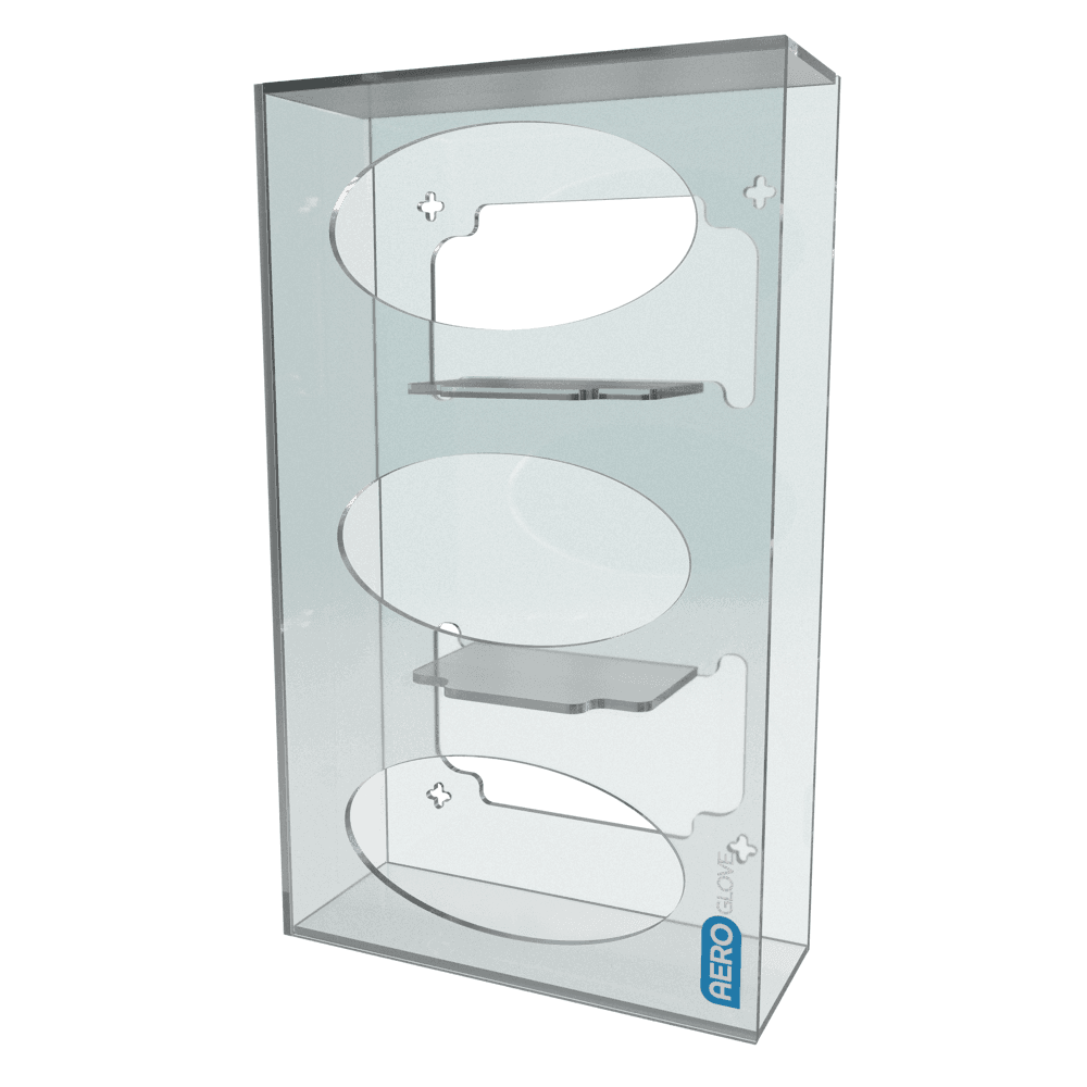 Aero Healthcare AEROGLOVE Acrylic Triple Glove Dispenser_0