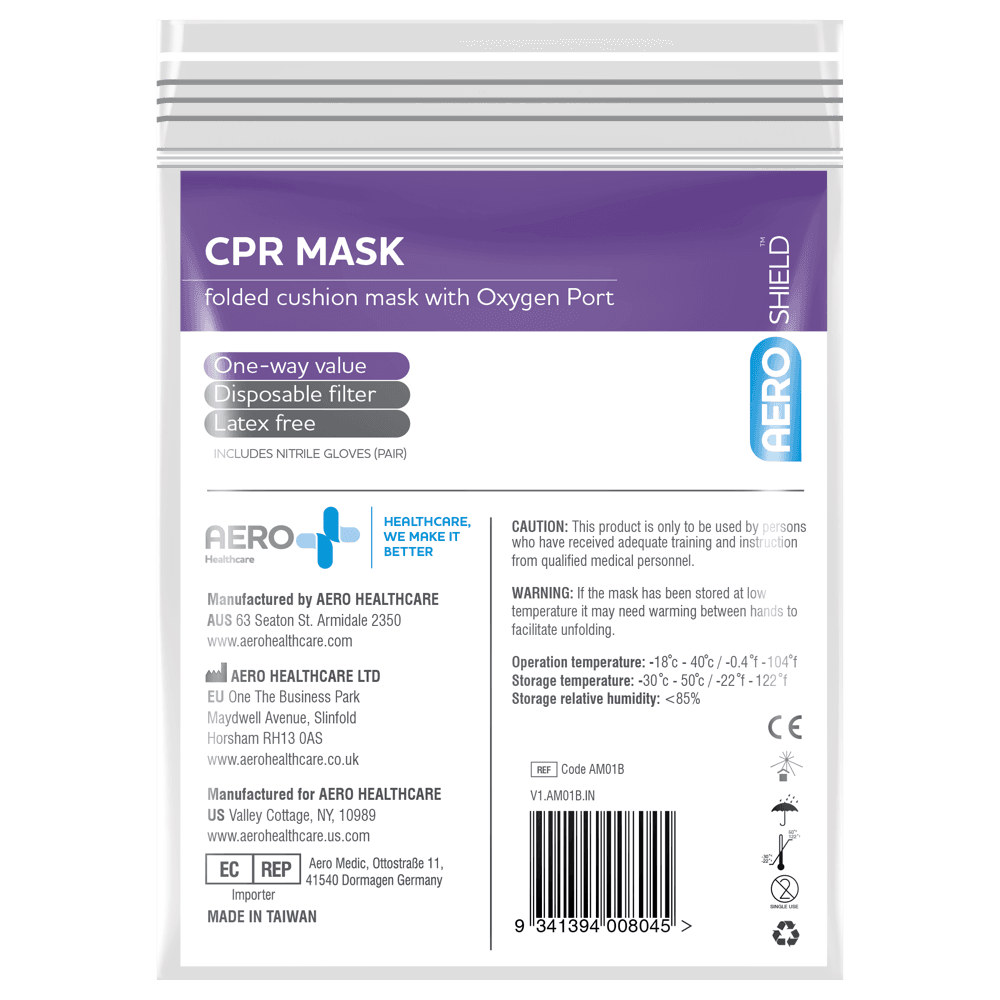 Aero Healthcare AEROSHIELD CPR Mask in Clear Bag_0