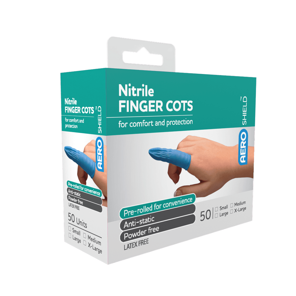 Aero Healthcare AEROSHIELD Large Nitrile Finger Cots Box/50_0