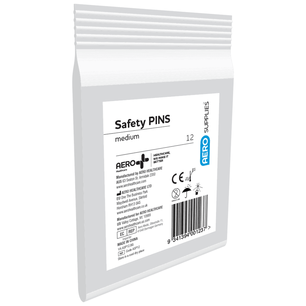 Aero Healthcare AEROSUPPLIES Medium Safety Pins Bag/12