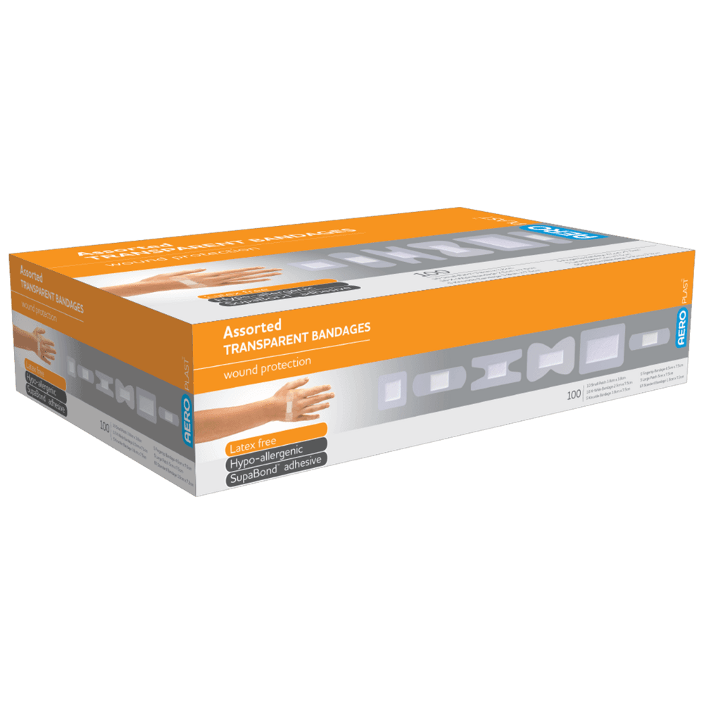 Aero Healthcare AEROPLAST Transparent Assorted Dressings Box/100_0
