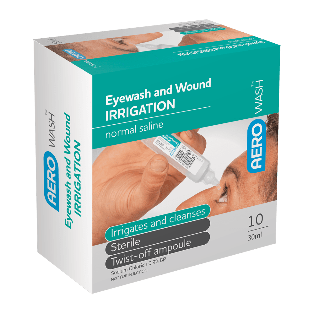 Aero Healthcare AEROWASH Sodium Chloride Eyewash Ampoule 30ml Box/10