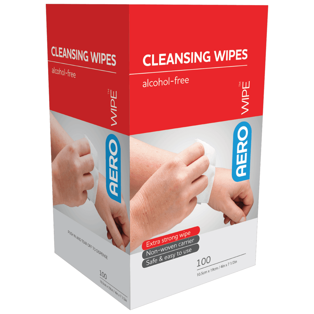 Aero Healthcare AEROWIPE Alcohol-Free Cleansing Wipes Box/100