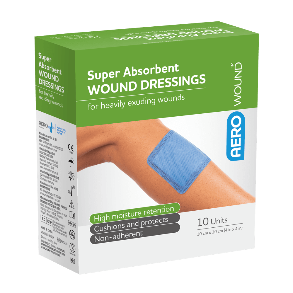 Aero Healthcare AEROWOUND Super Absorbent Wound Dressing 10 x 10cm Box/10