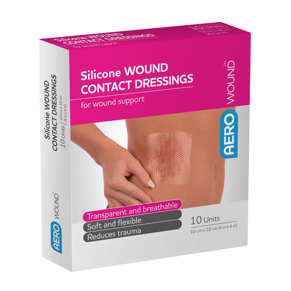 Aero Healthcare AEROWOUND Silicone Wound Contact Dressing 10 x 10cm Box/10