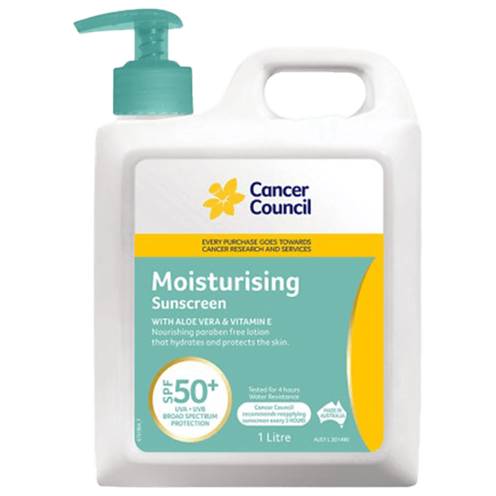 Aero Healthcare CANCER COUNCIL SPF50+ Moisturising Sunscreen Pump 1L