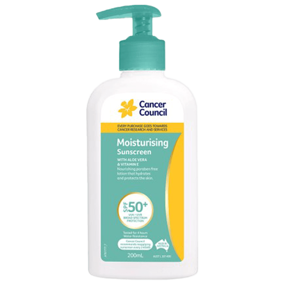 Aero Healthcare CANCER COUNCIL SPF50+ Moisturising Sunscreen Pump 200mL_0