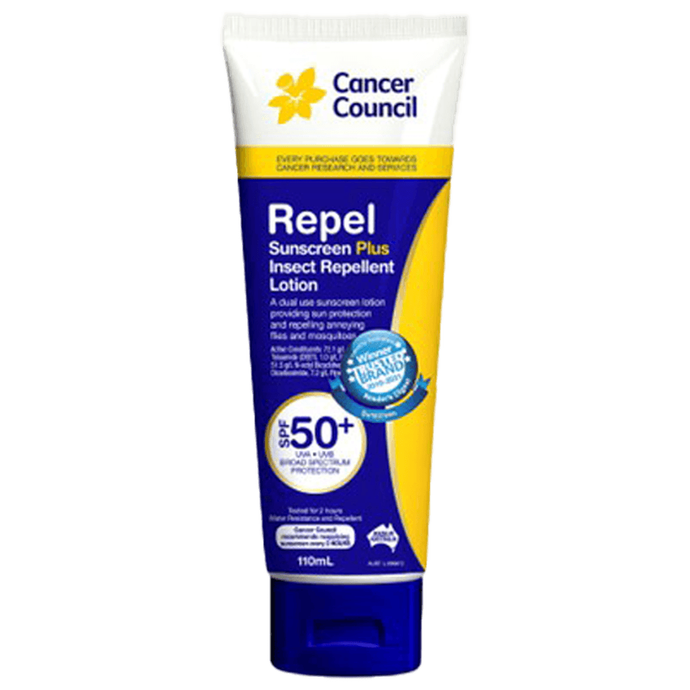 Aero Healthcare CANCER COUNCIL SPF50+ Repel Sunscreen+Insect Repellent Tube 110mL_0