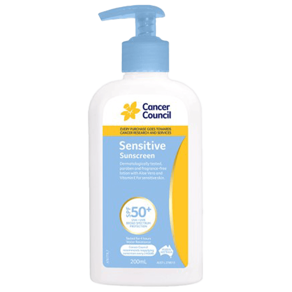 Aero Healthcare CANCER COUNCIL SPF50+ Sensitive Sunscreen Pump 200mL_0