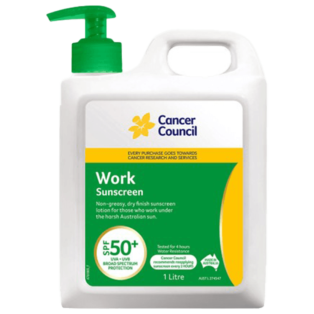 Aero Healthcare CANCER COUNCIL SPF50+ Work Sunscreen Pump 1L