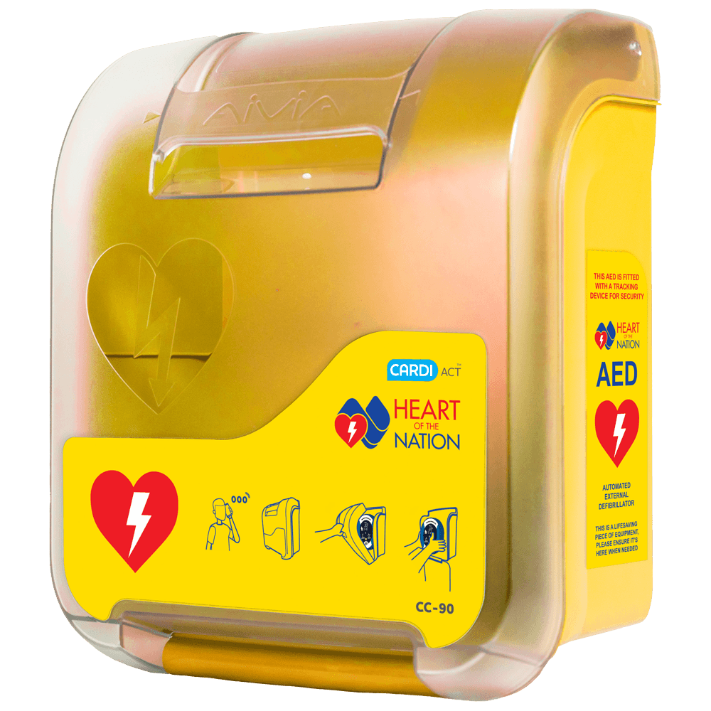 Aero Healthcare HOTN CARDIACT Alarmed AED Cabinet (Yellow)