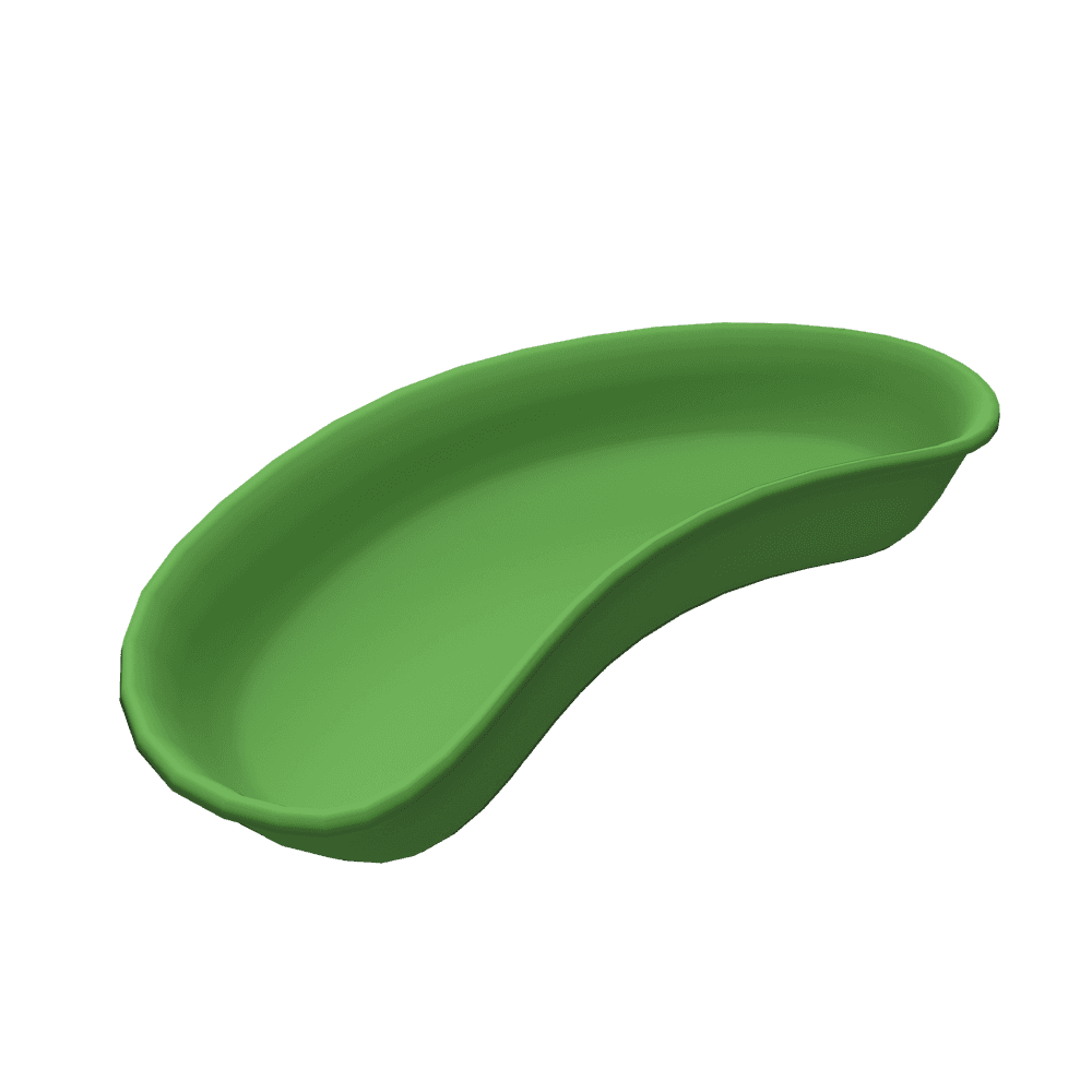 Aero Healthcare Disposable Green Plastic Kidney Dish 700mL (230mm)