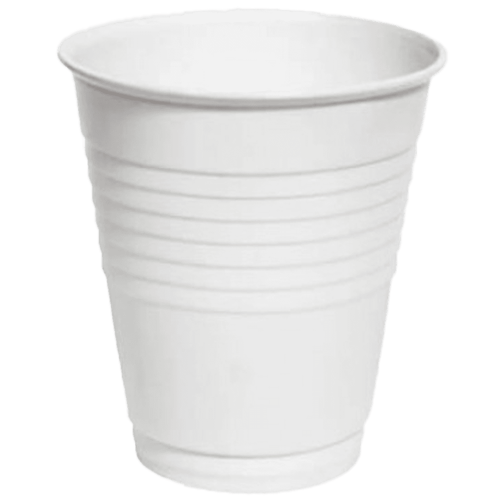 Aero Healthcare Disposable White Plastic Cups Carton / 1000