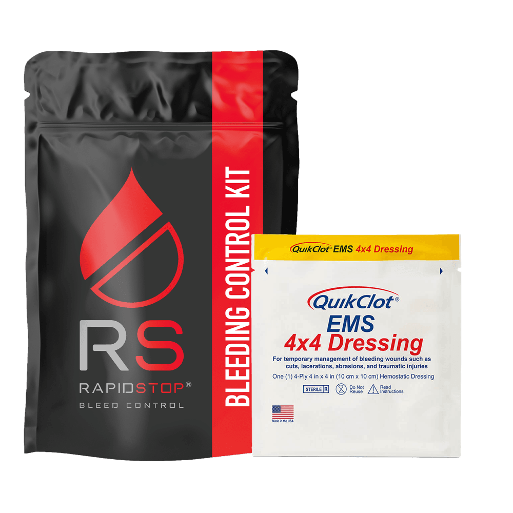 Aero Healthcare RAPIDSTOP Bleeding Control Kits - Small, Plastic Pouch - EMS Dressing