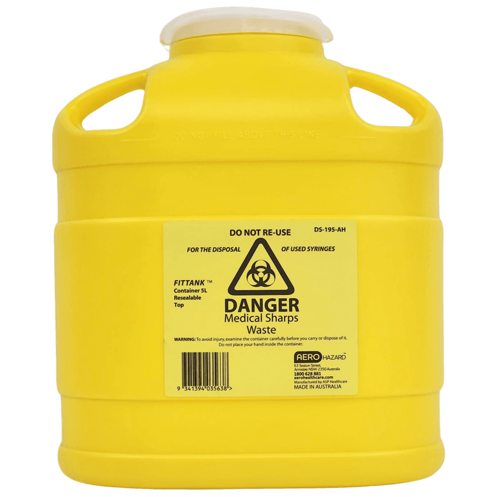 Aero Healthcare AEROHAZARD Sharps Disposal Container 5L