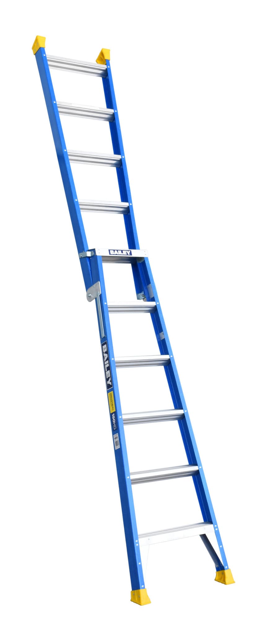 Bailey Ladders Heavy Duty Fibreglass Dual Purpose 6 with V Rung 150kg Riveted - 1.8m/3.2m