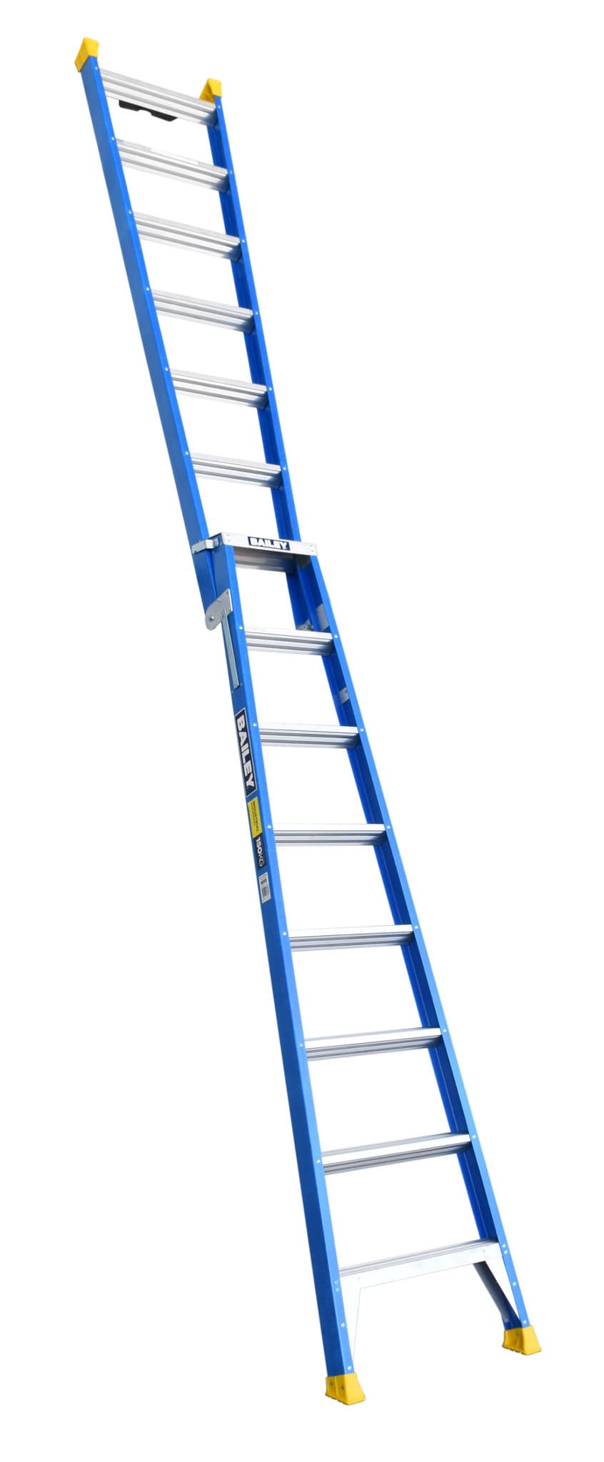 Bailey Ladders Heavy Duty Fibreglass Dual Purpose 8 with V Rung 150kg Riveted - 2.4m/4.4m