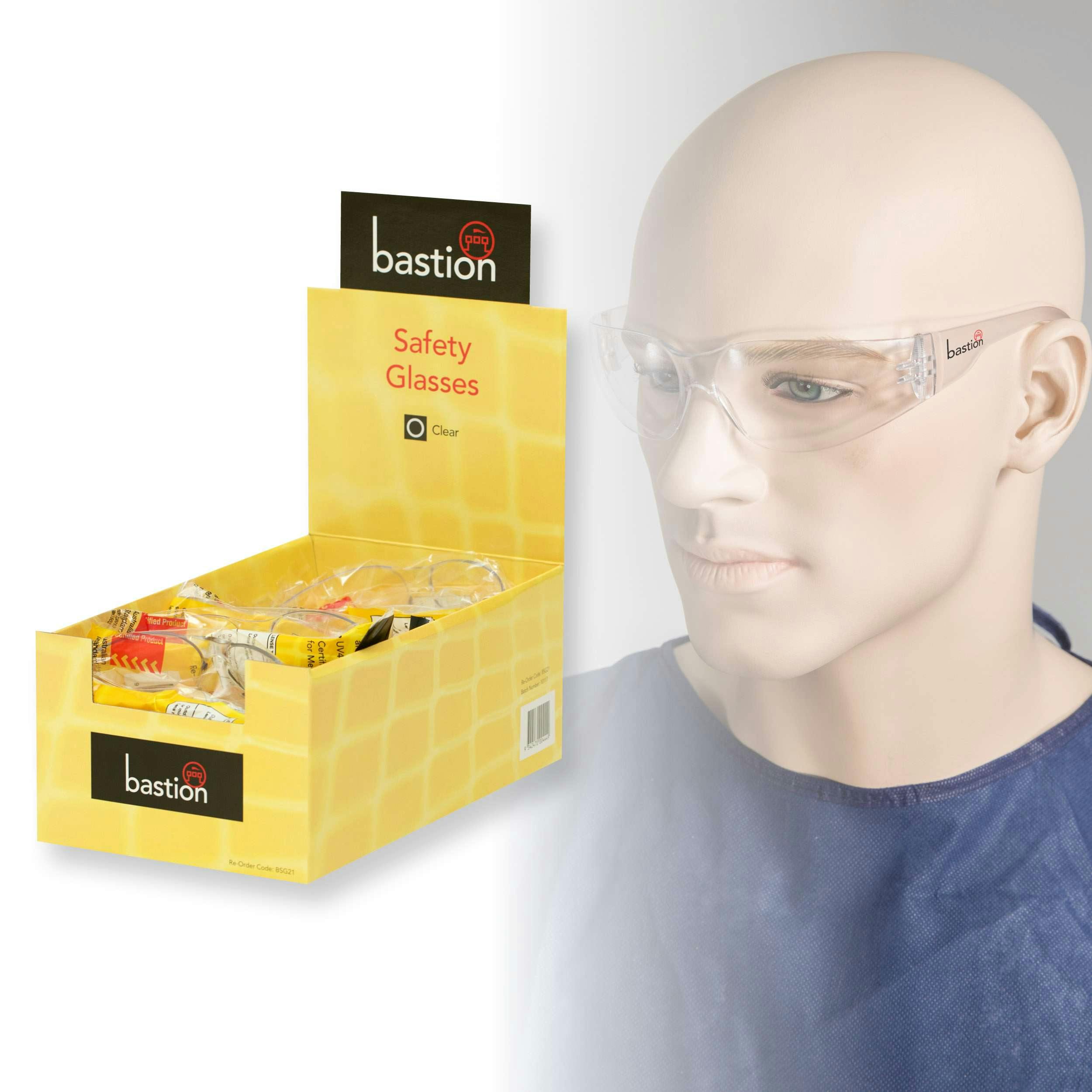 Bastion Safety Glasses Medium Impact, Clear lens