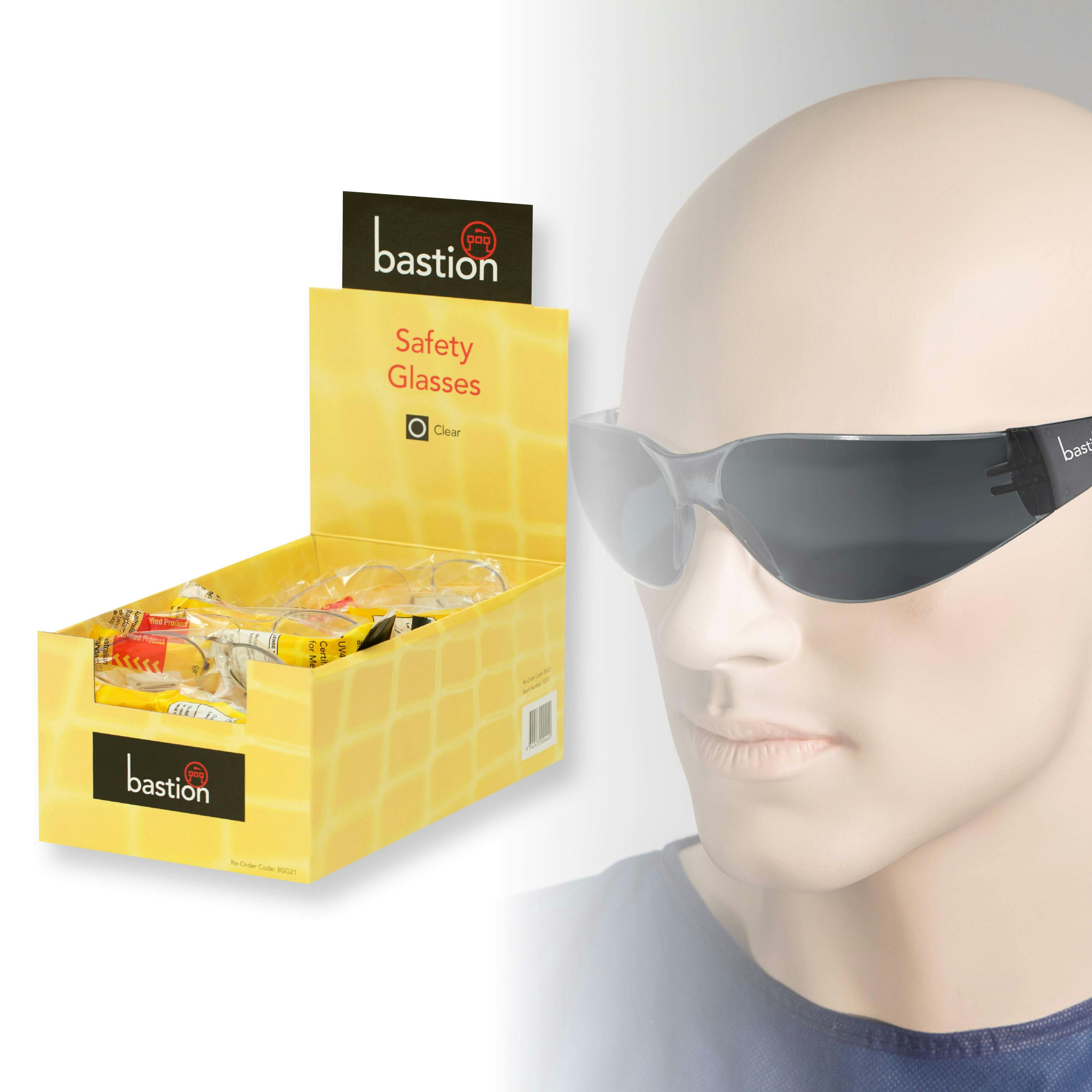 Bastion Safety Glasses Medium Impact, Smoke lens