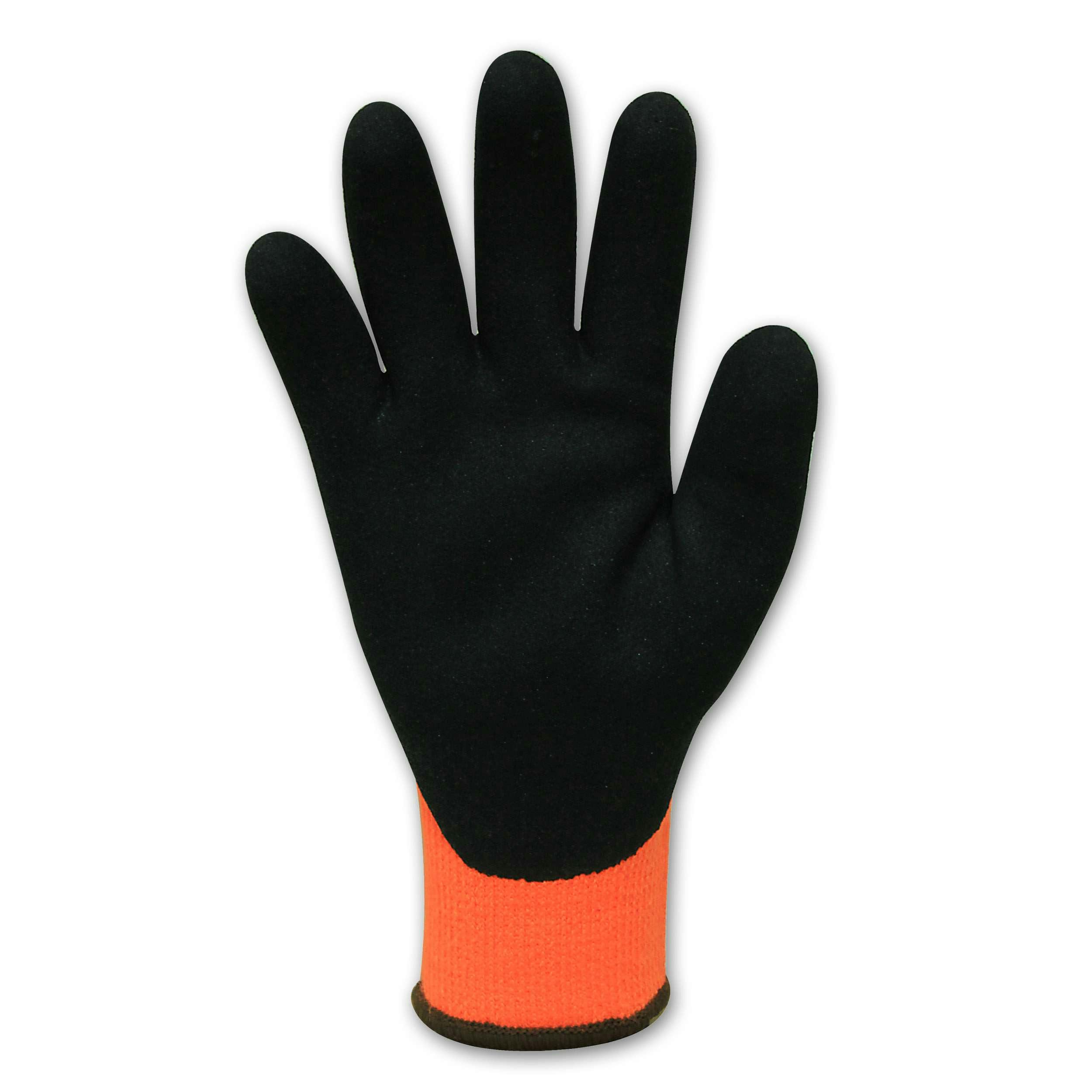 Bastion Modina™  Cut 3 Orange Acrylic  Thermal  Gloves - Black Sandy Latex Coating