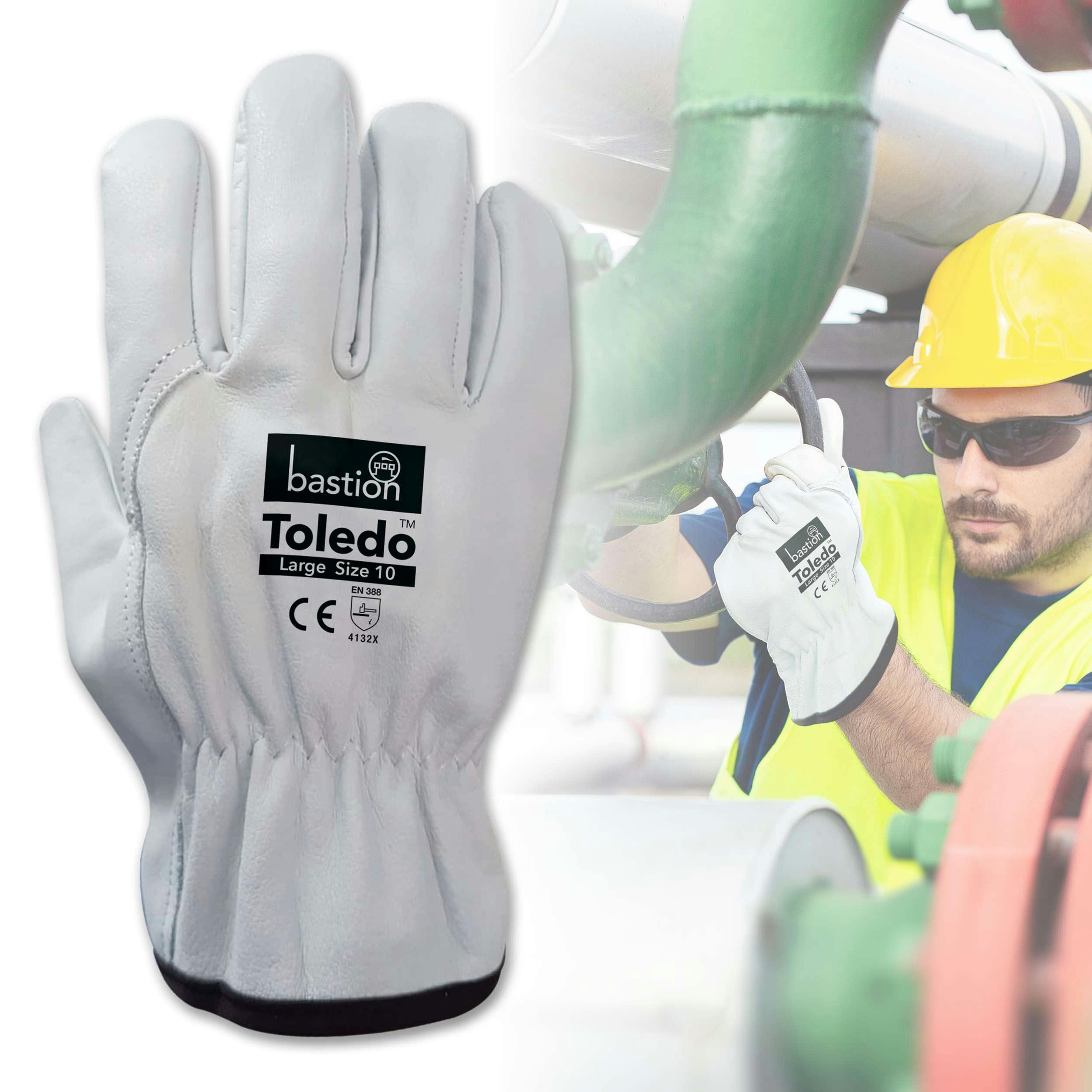 Bastion Toledo™ Premium A Grade Cow Grain Natural Leather Rigger Gloves