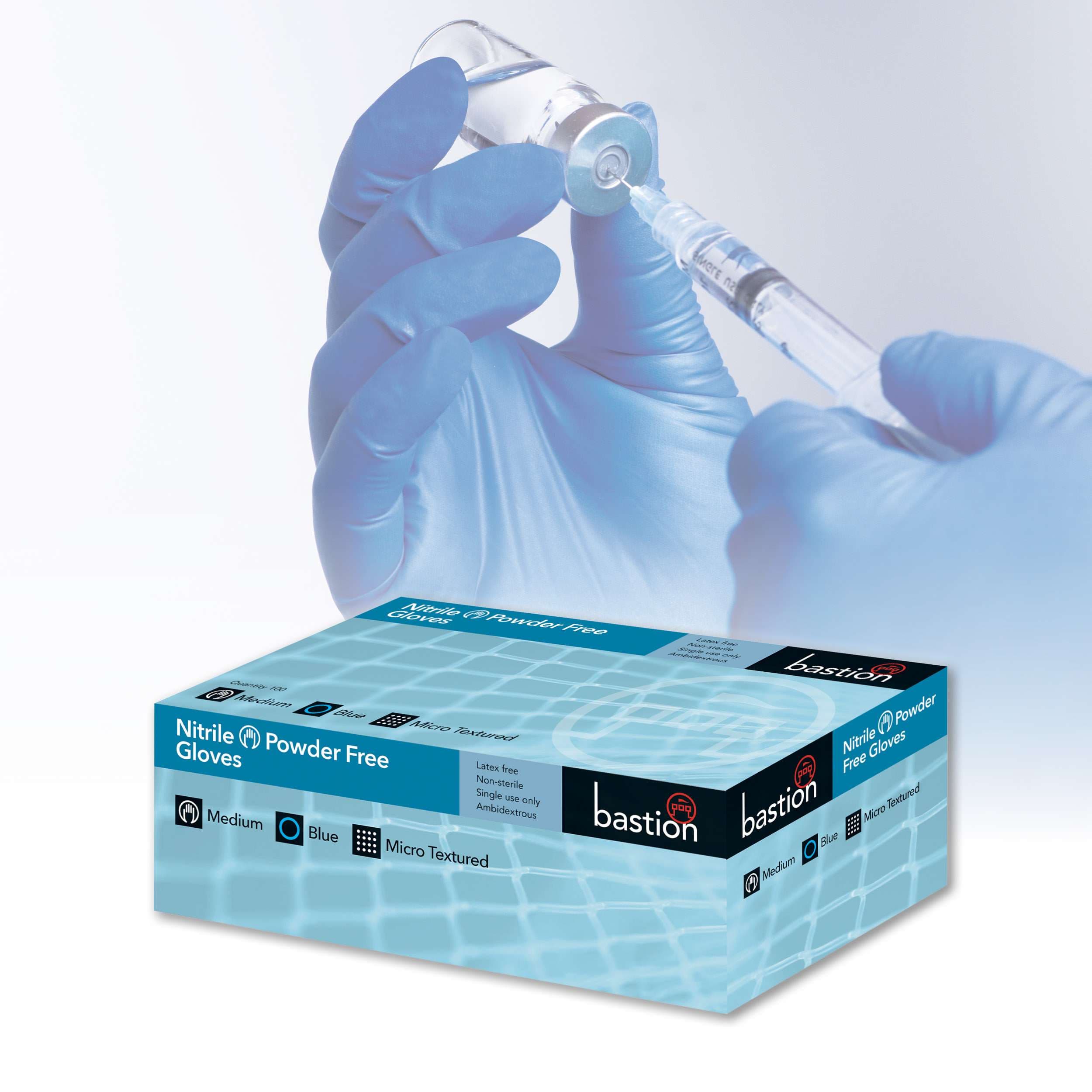 Bastion Nitrile  Gloves  -  Powder  Free  -  Micro Textured_1