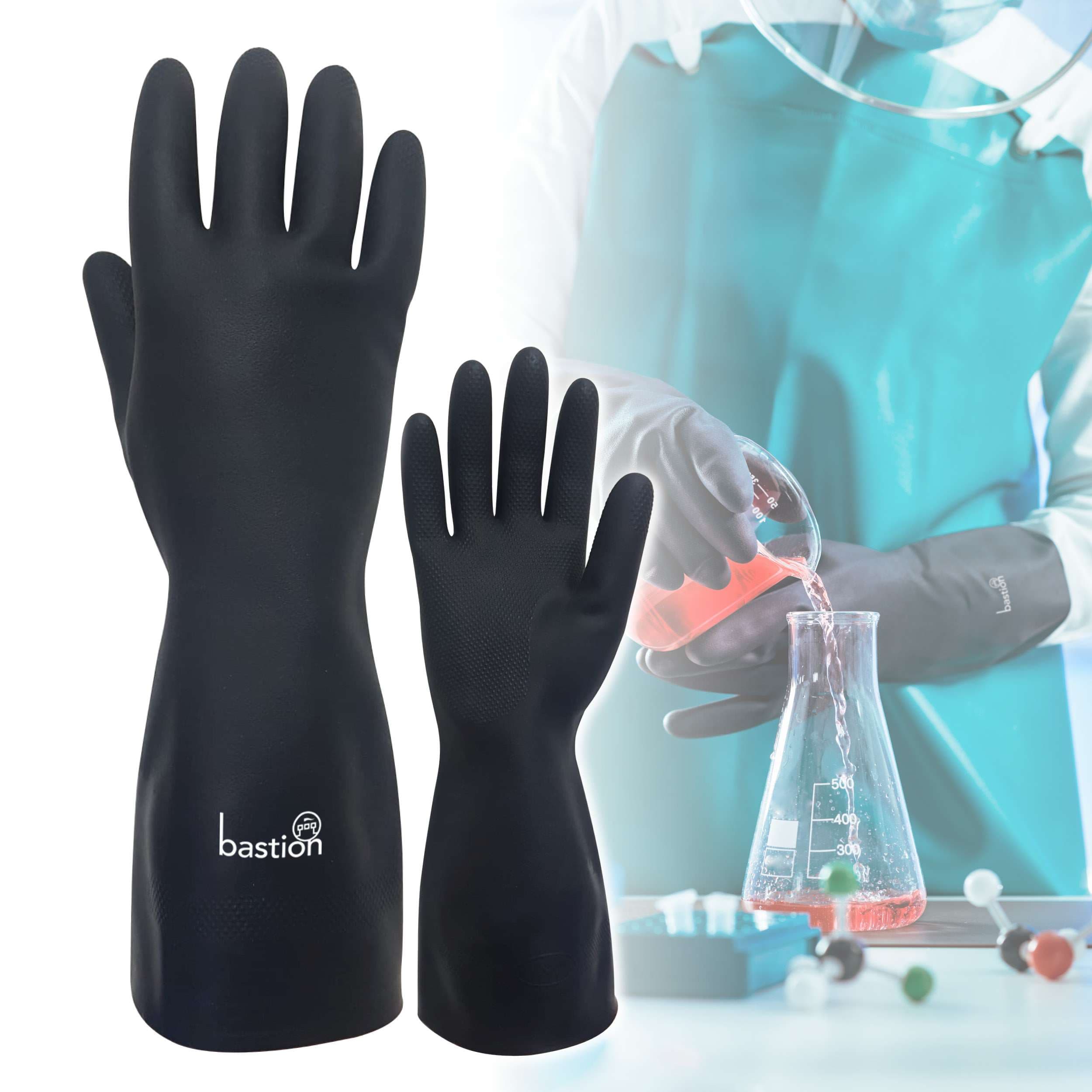 Bastion Nitrile 330 Gloves - Green - Solvent Resistant - Flocklined_0