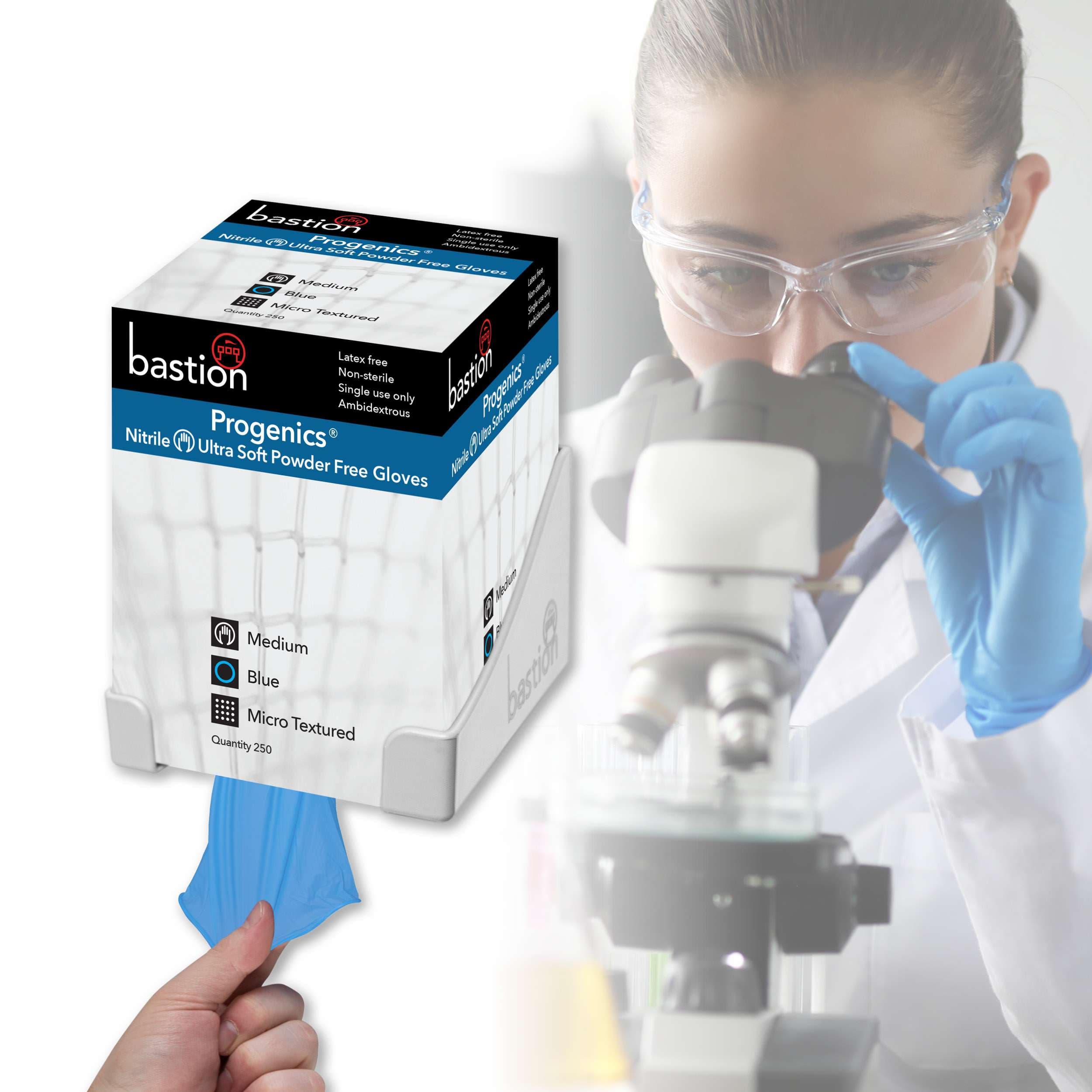 Bastion Progenics Nitrile Ultra  Soft   Gloves  -  Powder Free