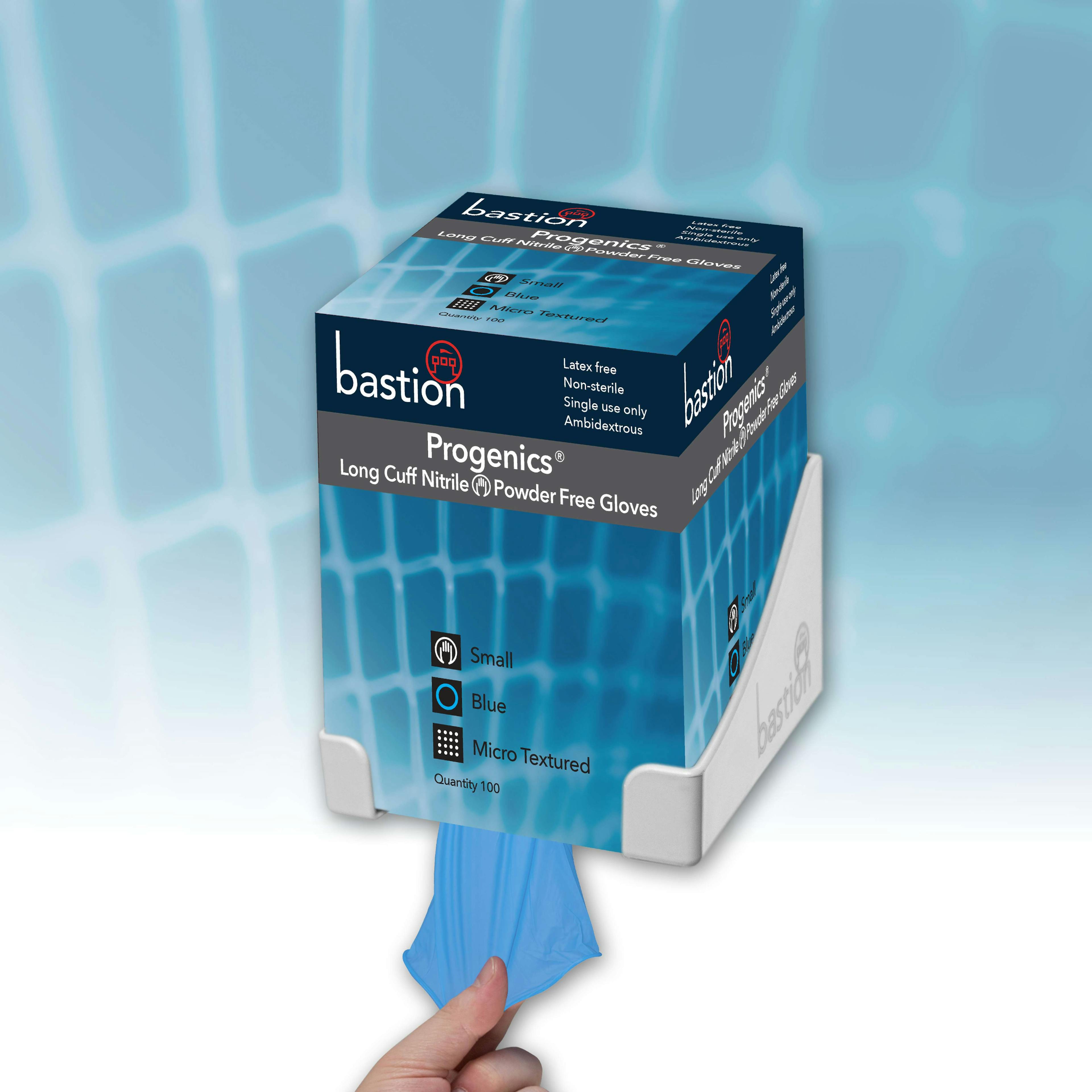 Bastion Progenics™  Nitrile  Long  Cuff  Blue  Gloves  -  Powder Free