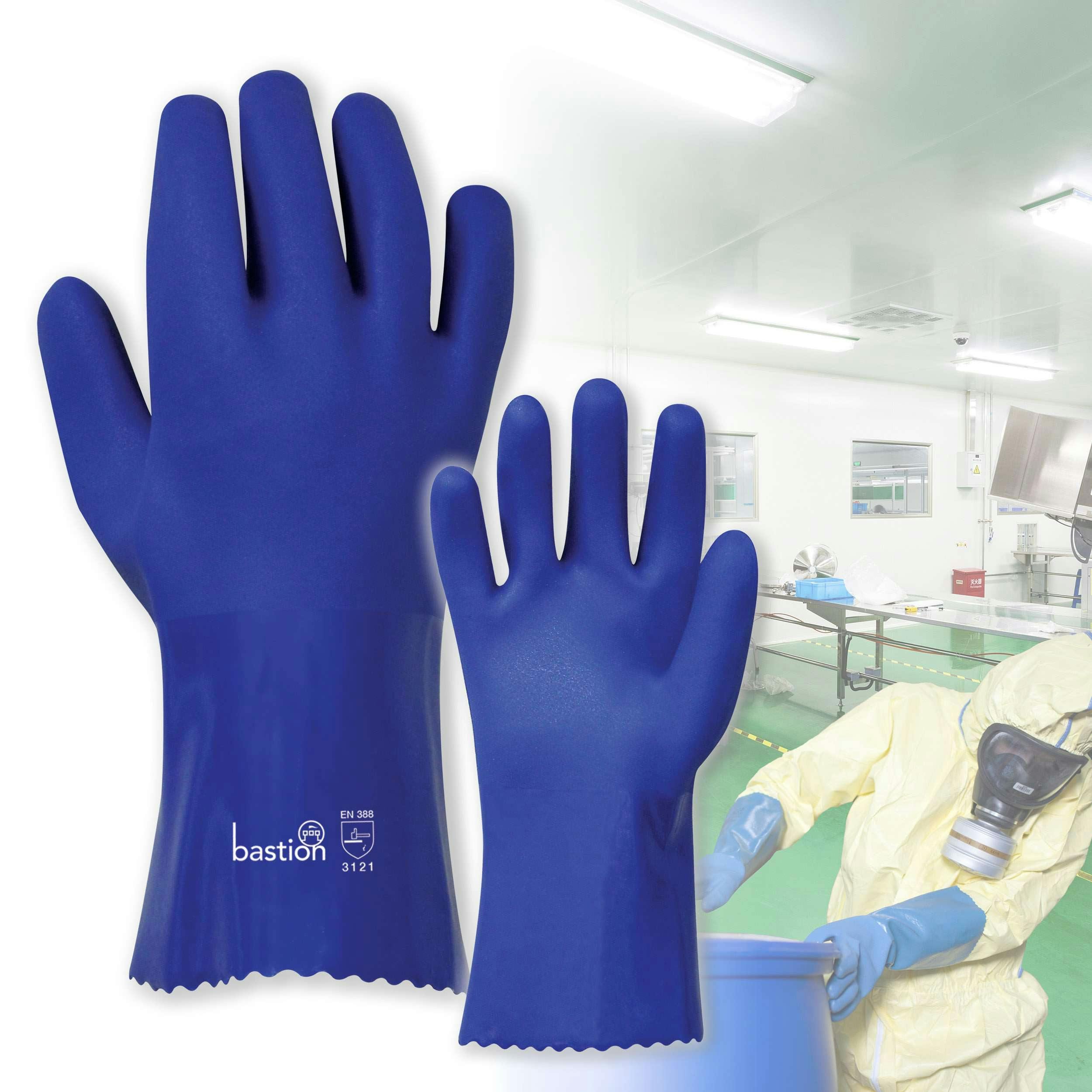 Bastion Pvc  300Mm  -  Blue -  Double Dipped Gloves