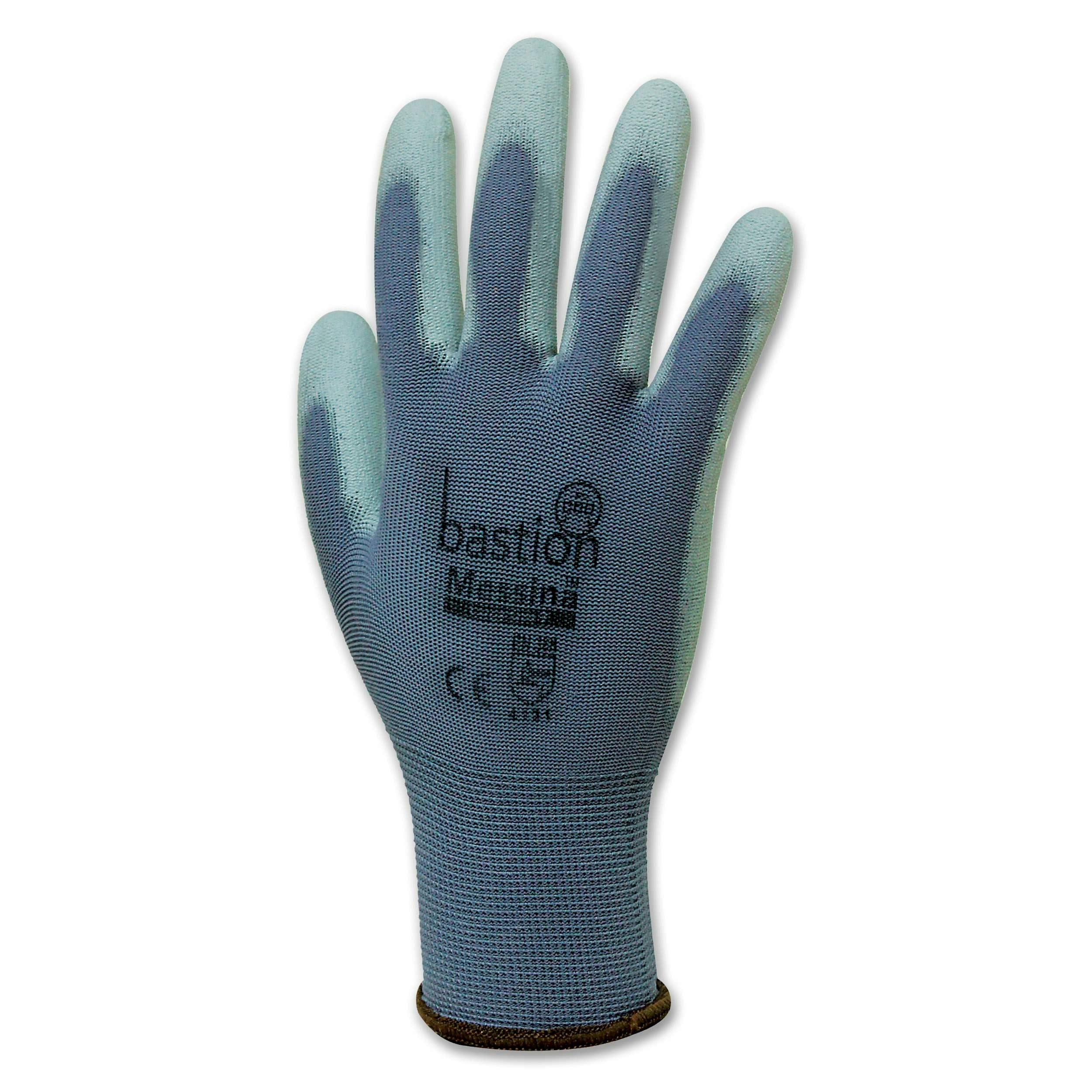 Bastion Messina™  Grey  Nylon  Gloves - Grey Polyurethane Coating_0