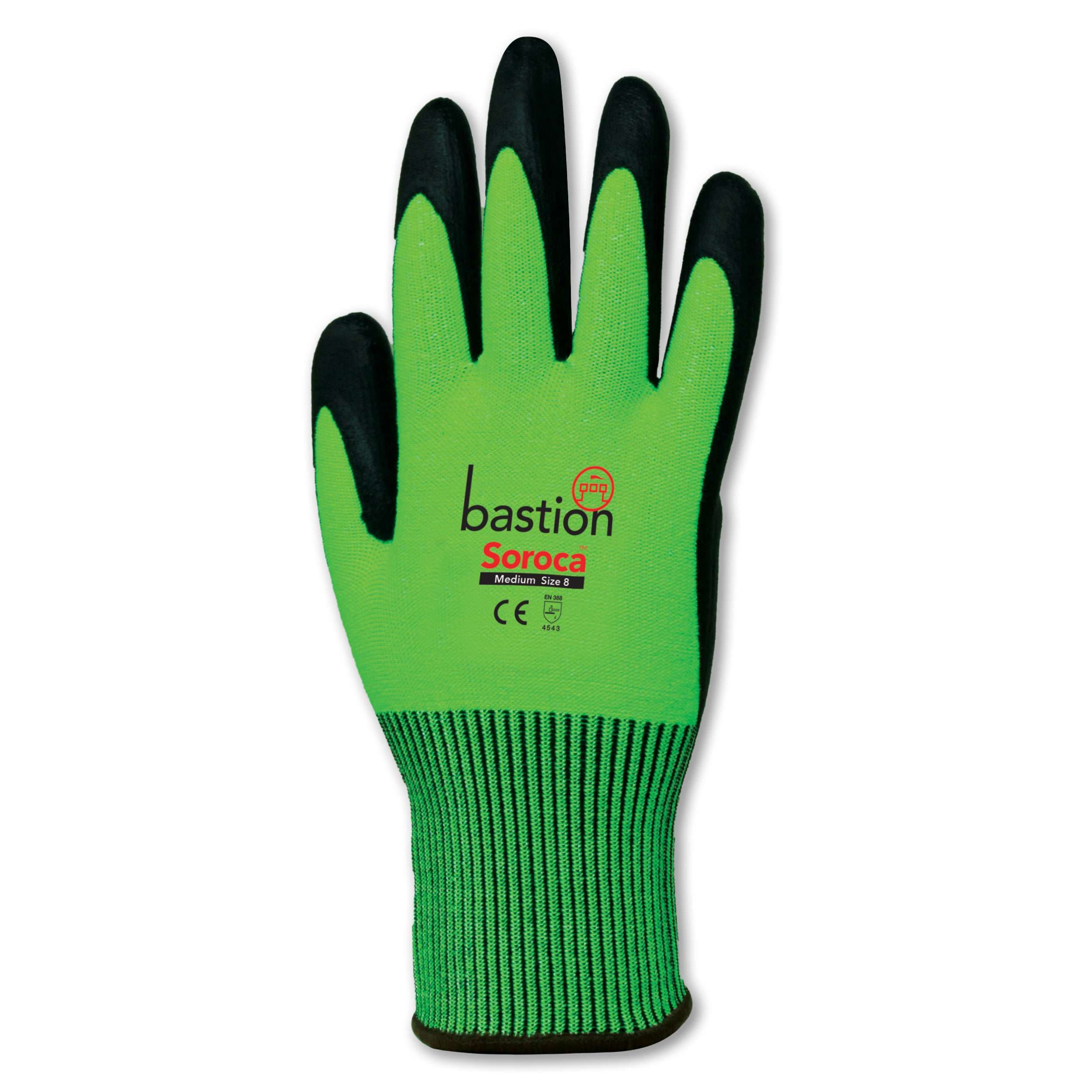 Bastion Soroca™ Cut 5 High Viz  Green  Hppe  Gloves - Black Micro Foam Nitrile Palm Coating_1
