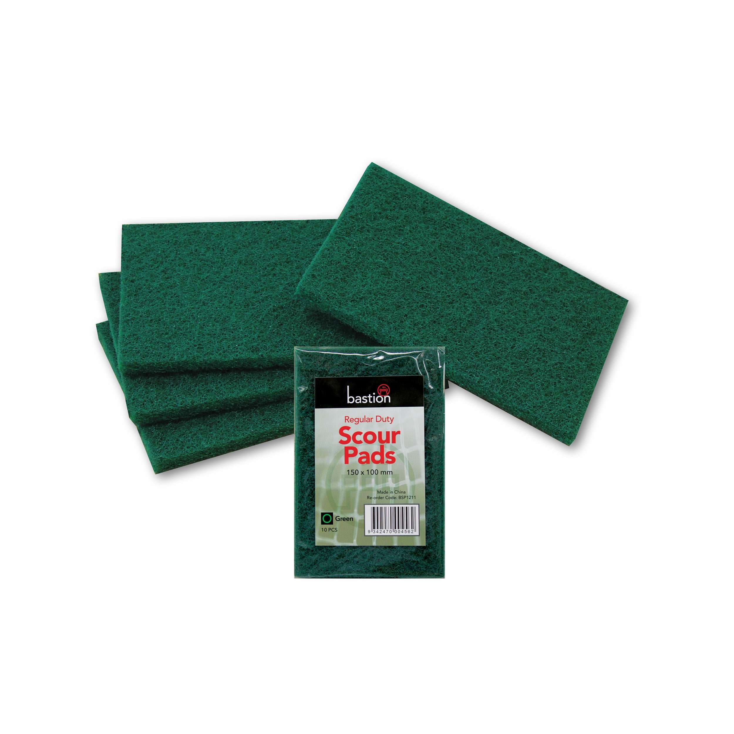 Bastion Regular Duty Scour Pads, Green