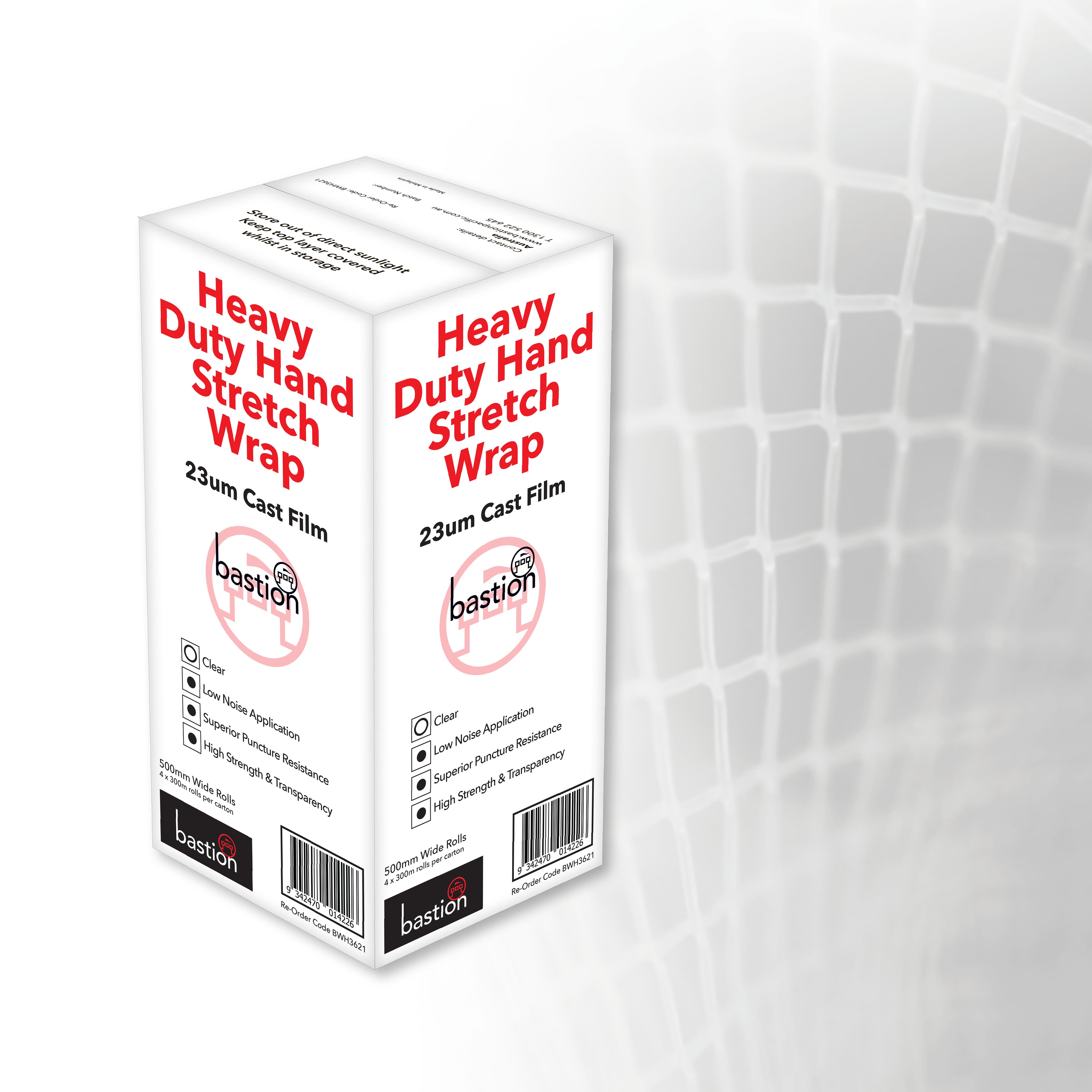 Bastion Heavy Duty Hand Stretch Wrap, 23um, 300m_0