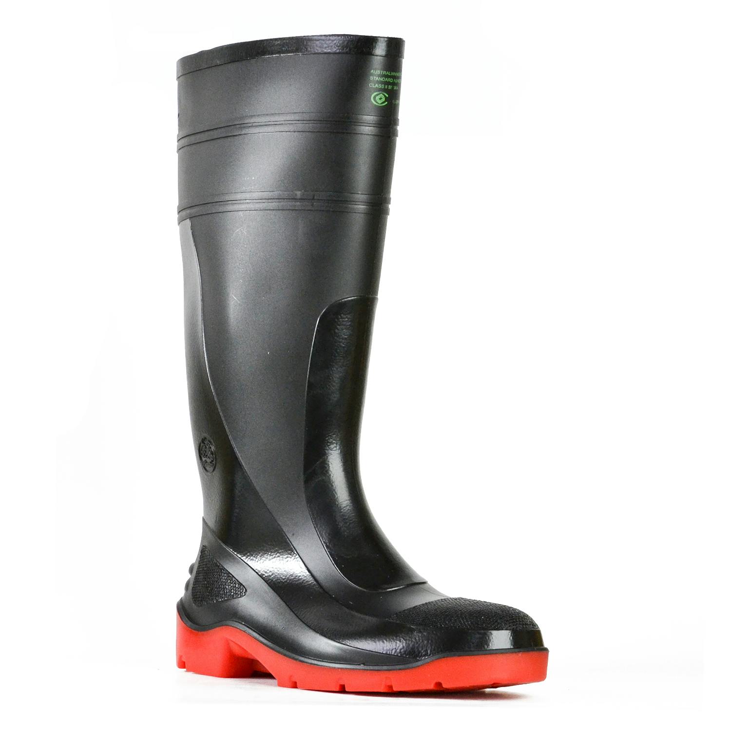 Bata Industrials Utility-ST - Black / Red PVC 400Mm Safety Toe Boot (PVC Utility)
