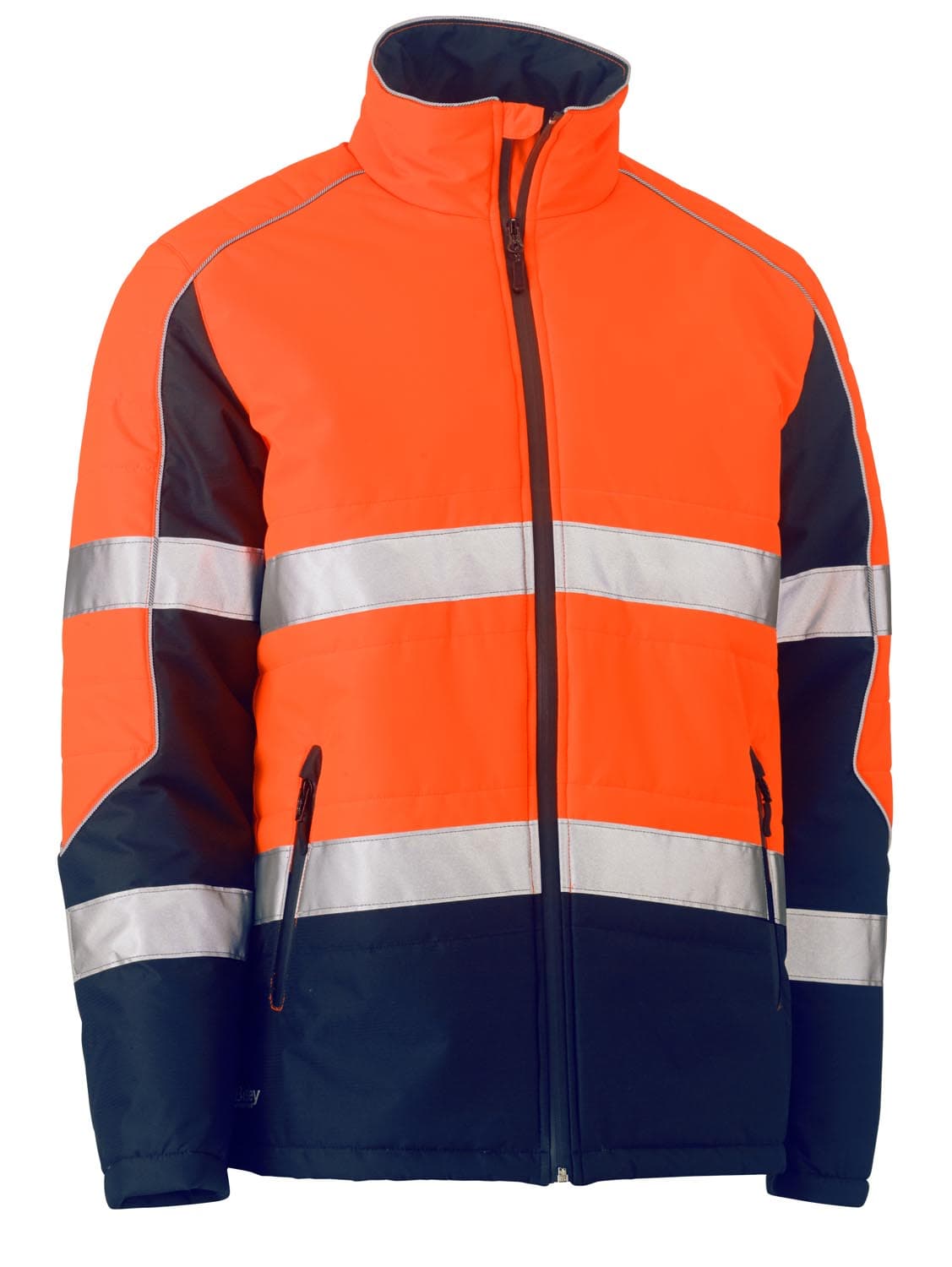 Bisley Taped Hi Vis Puffer Jacket with Stand Collar