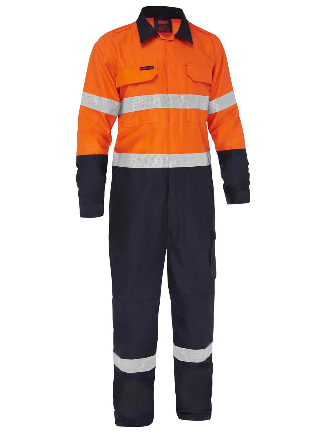 Bisley Apex 185/240 Taped Hi Vis FR Ripstop Vented Coverall_2