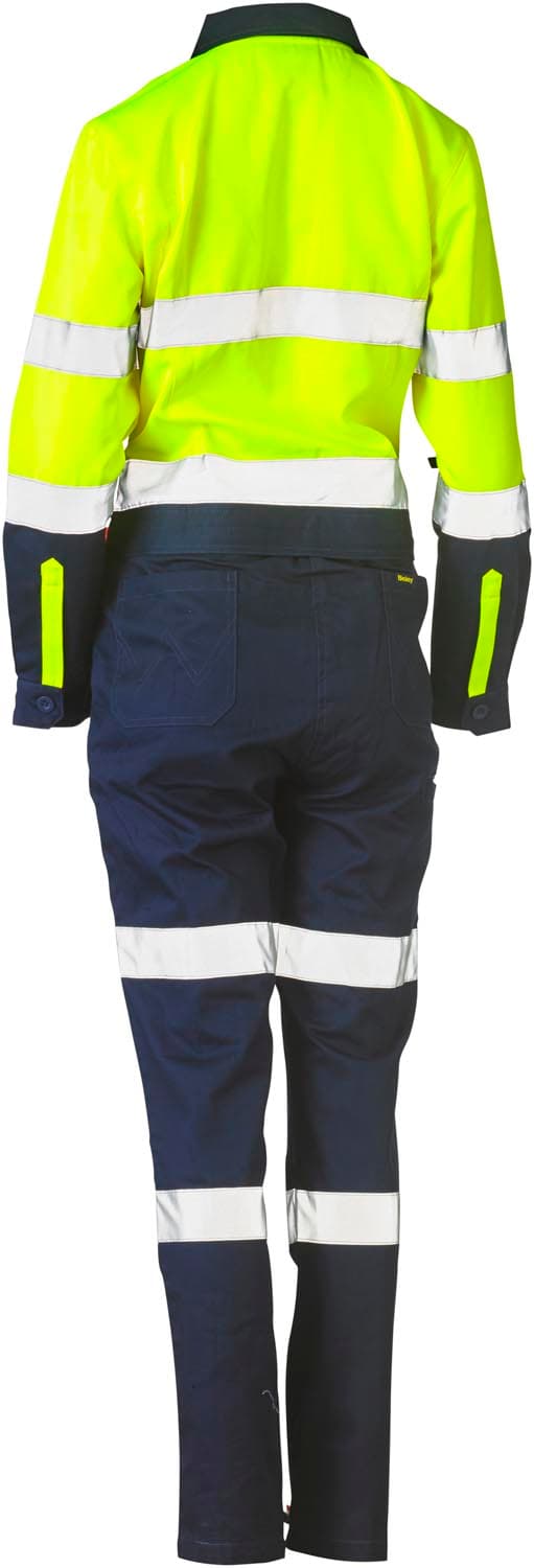 Bisley Women's Taped Hi Vis Cotton Drill Coverall_0