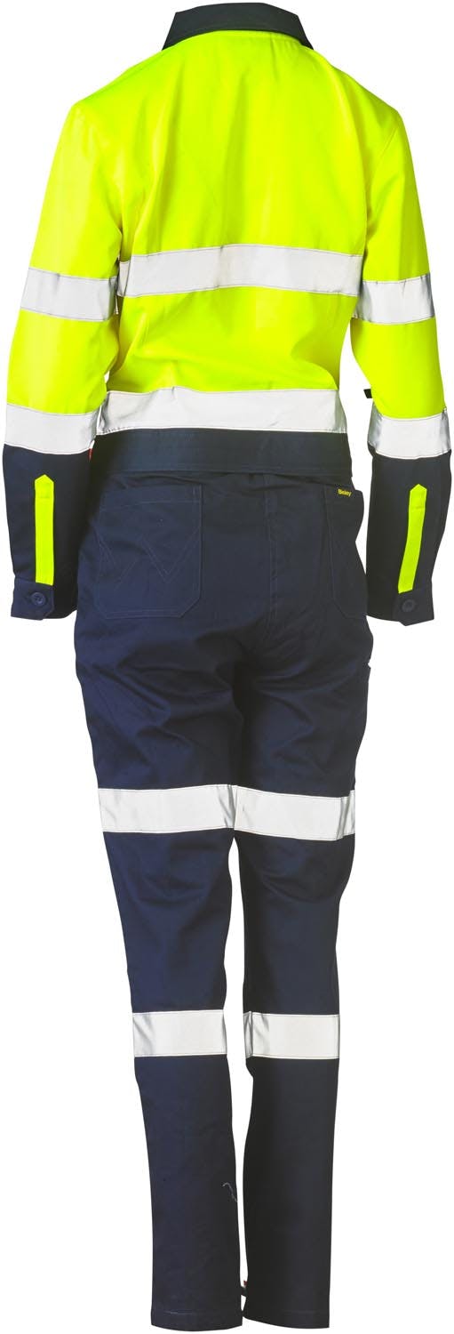 Bisley Women's Taped Hi Vis Cotton Drill Coverall_1