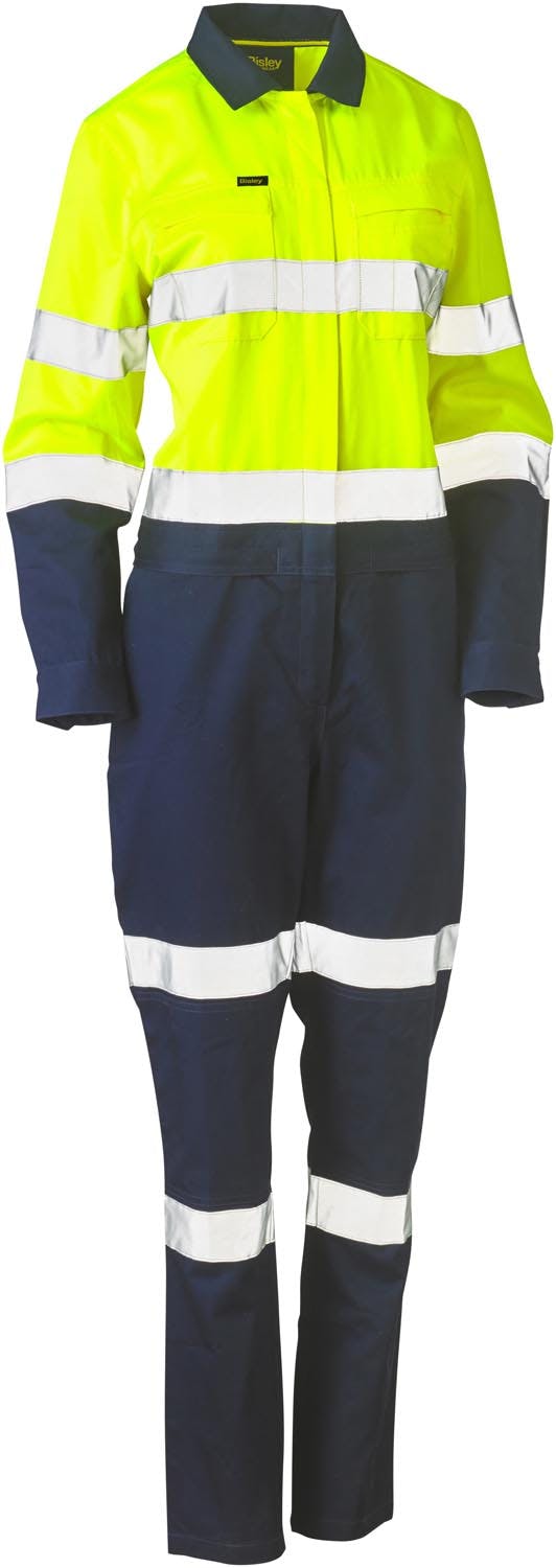 Bisley Women's Taped Hi Vis Cotton Drill Coverall_3