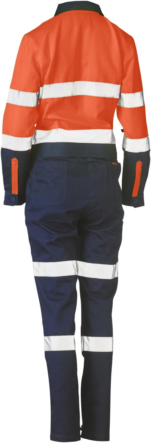 Bisley Women's Taped Hi Vis Cotton Drill Coverall_5