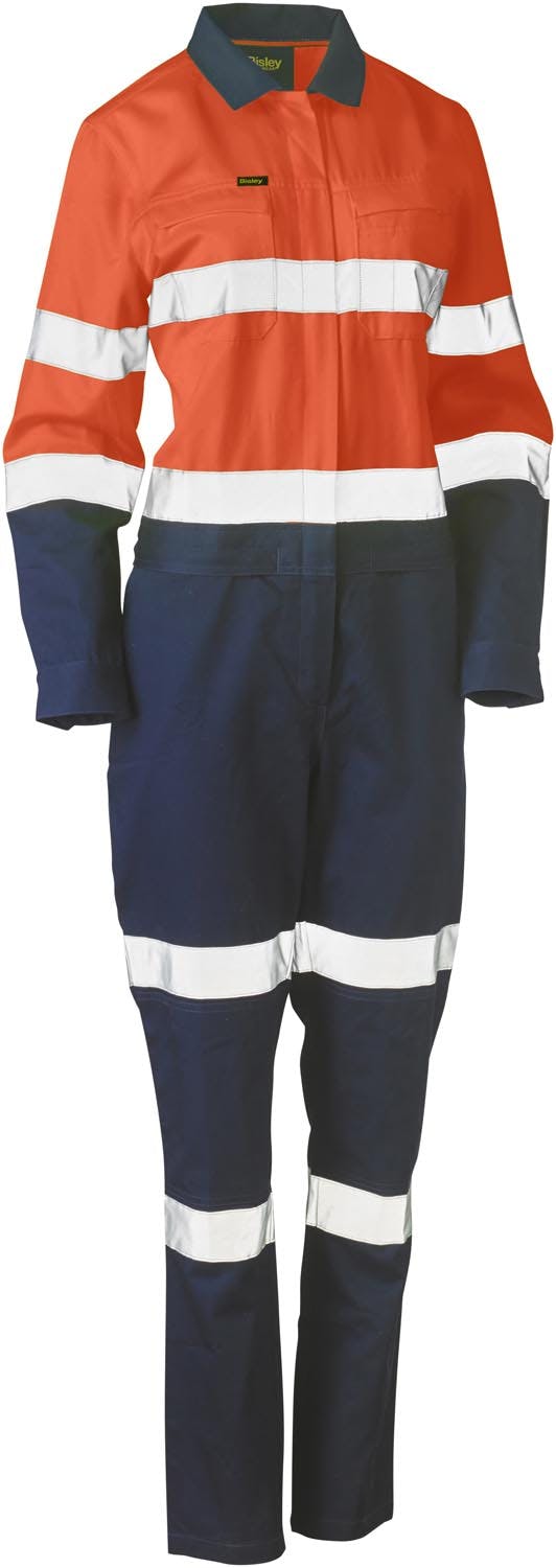 Bisley Women's Taped Hi Vis Cotton Drill Coverall_7