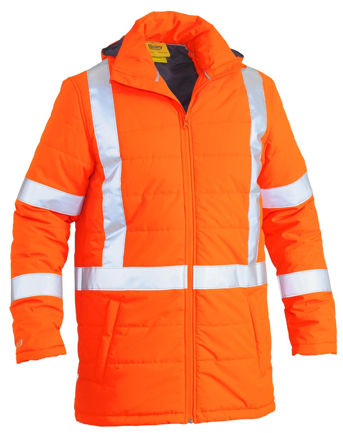 Bisley Taped Hi Vis Puffer Jacket with X Back_3