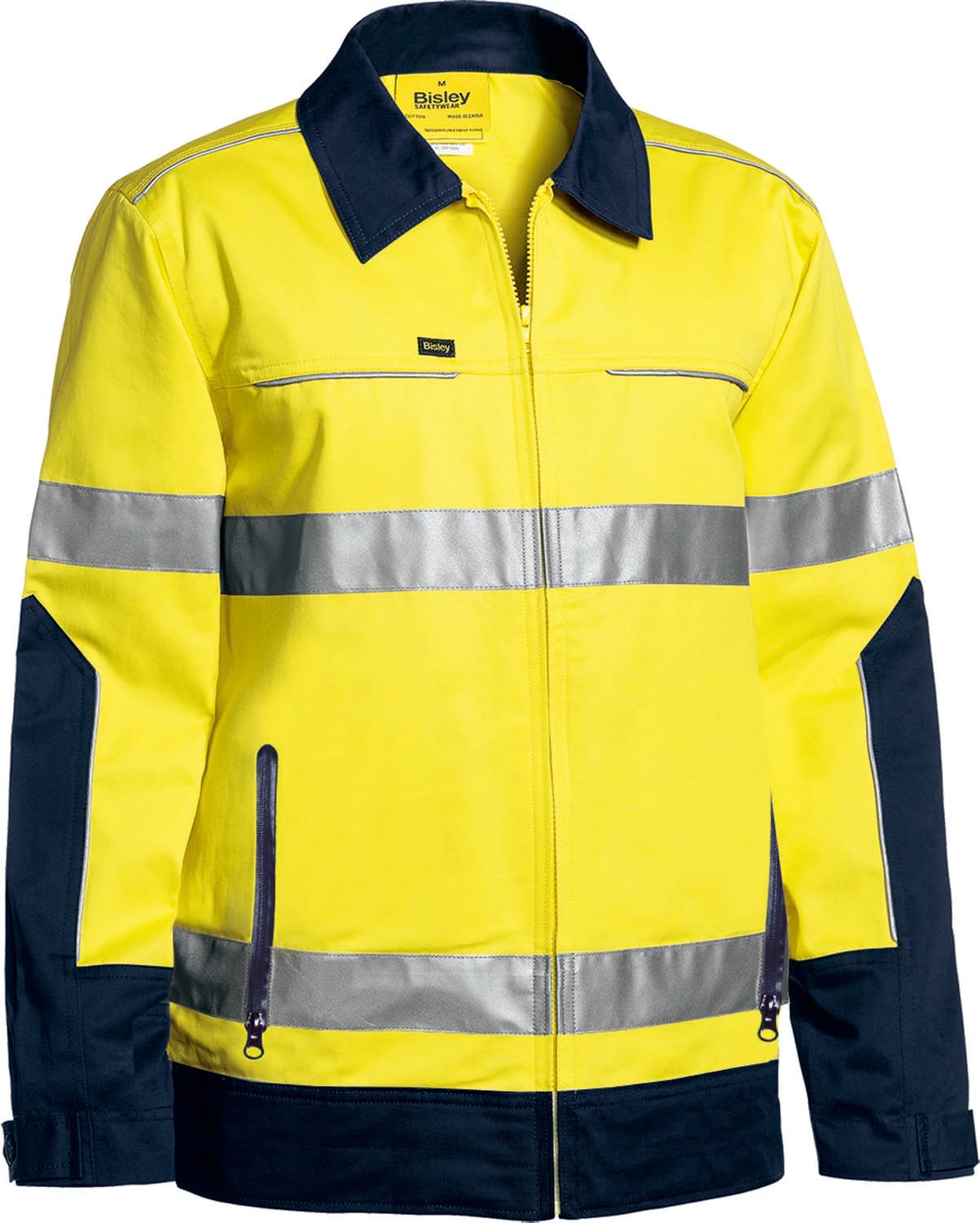 Bisley Taped Hi Vis Drill Jacket with Liquid Repellent finish