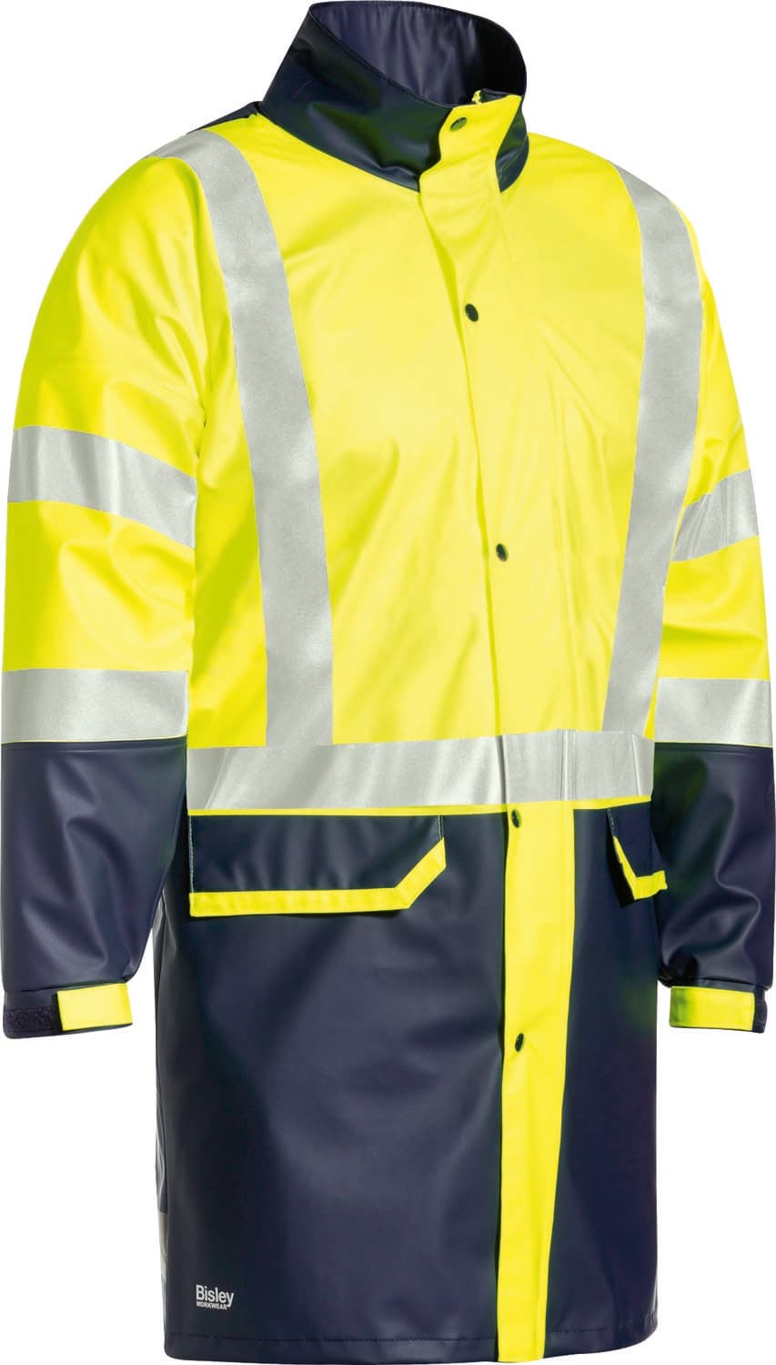 Bisley Taped Hi Vis Stretch PU Rain Coat_0