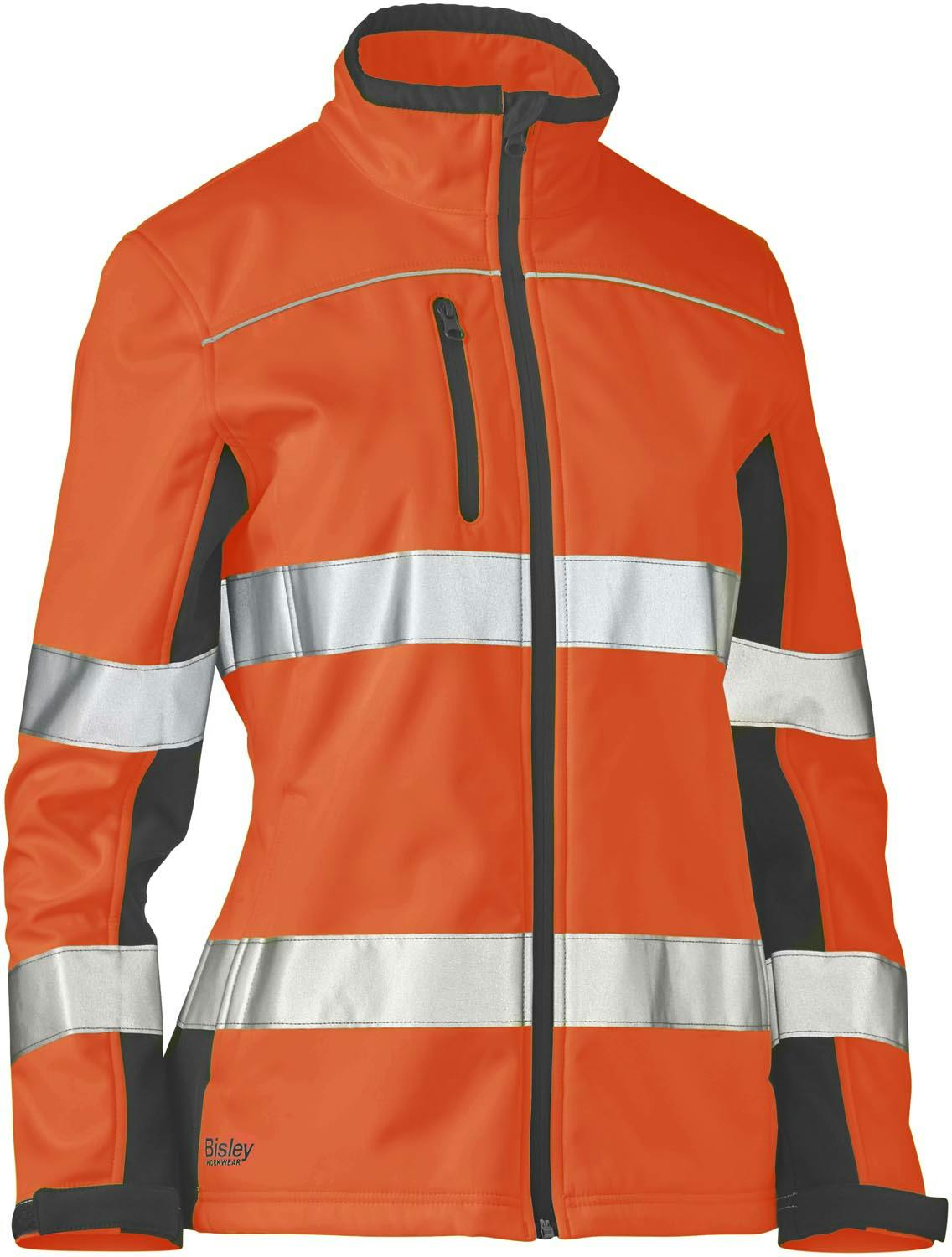 Bisley Women's Taped Two Tone Hi Vis Soft Shell Jacket_6