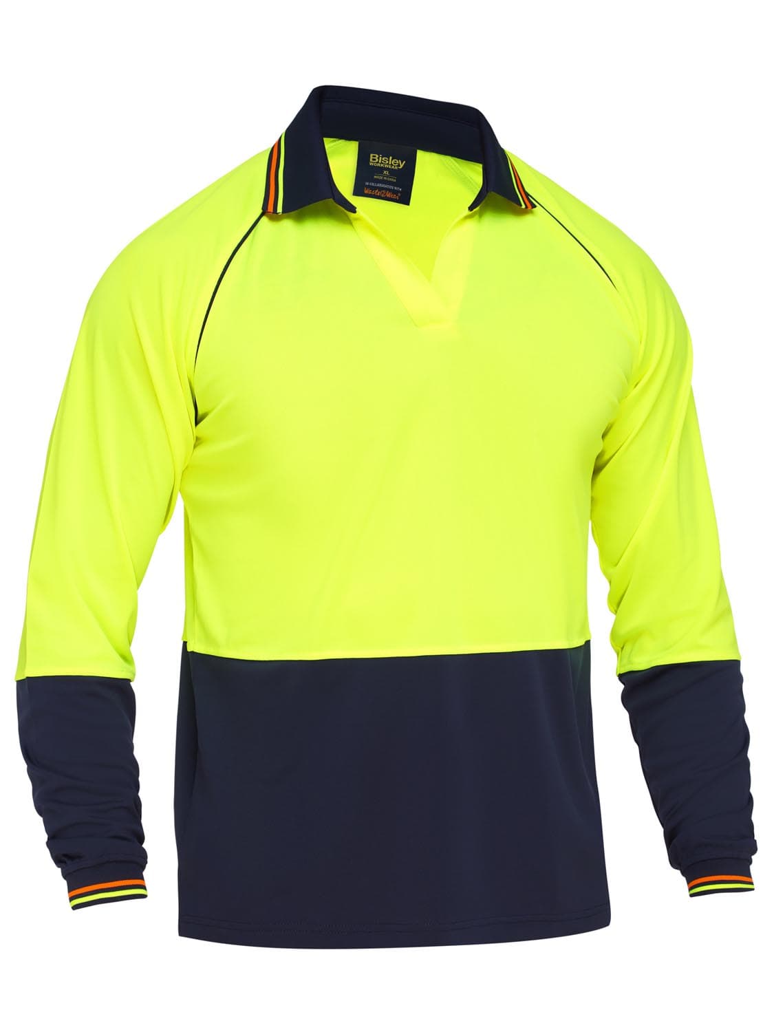 Bisley Bisley Recycle Two Tone Hi Vis Long Sleeve Polo_0