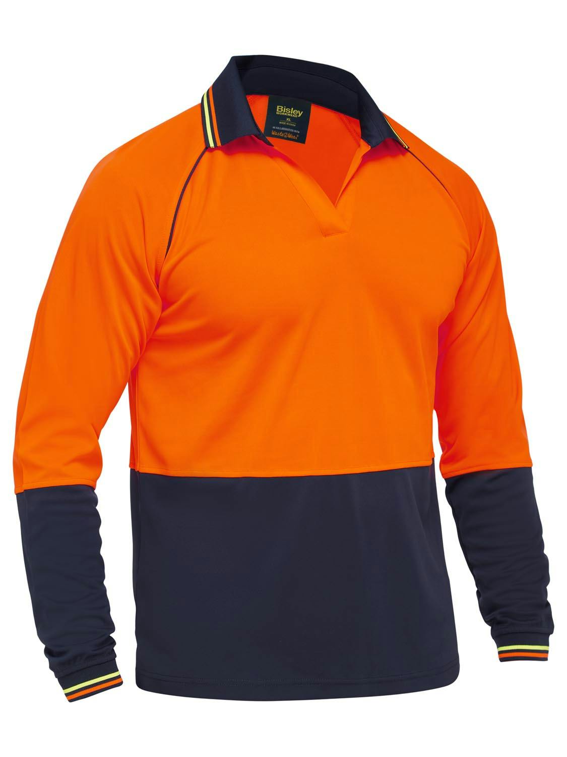 Bisley Bisley Recycle Two Tone Hi Vis Long Sleeve Polo_2